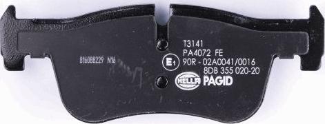 HELLA PAGID 8DB 355 020-201 - Комплект спирачно феродо, дискови спирачки vvparts.bg