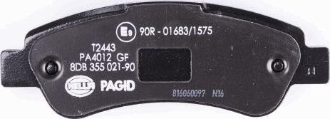 HELLA PAGID 8DB 355 021-901 - Комплект спирачно феродо, дискови спирачки vvparts.bg