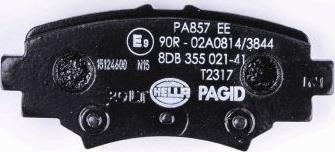 HELLA PAGID 8DB 355 021-411 - Комплект спирачно феродо, дискови спирачки vvparts.bg