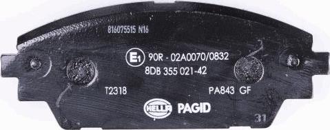 HELLA PAGID 8DB 355 021-421 - Комплект спирачно феродо, дискови спирачки vvparts.bg