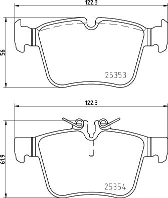 HELLA PAGID 8DB 355 021-831 - Комплект спирачно феродо, дискови спирачки vvparts.bg