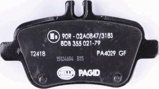 HELLA PAGID 8DB 355 021-791 - Комплект спирачно феродо, дискови спирачки vvparts.bg