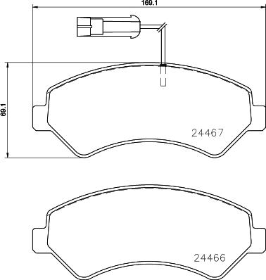 HELLA PAGID 8DB 355 023-011 - Комплект спирачно феродо, дискови спирачки vvparts.bg