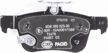 HELLA PAGID 8DB 355 023-301 - Комплект спирачно феродо, дискови спирачки vvparts.bg