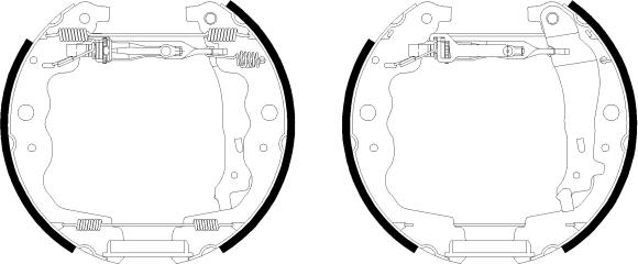 HELLA PAGID 8DB 355 022-561 - Комплект спирачна челюст vvparts.bg