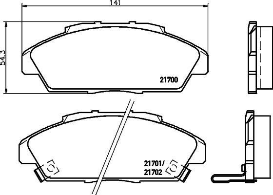 HELLA PAGID 8DB 355 027-221 - Комплект спирачно феродо, дискови спирачки vvparts.bg