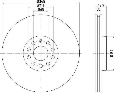 HELLA PAGID 8DD 355 121-271 - Спирачен диск vvparts.bg