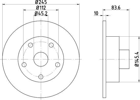 HELLA PAGID 8DD 355 124-721 - Спирачен диск vvparts.bg