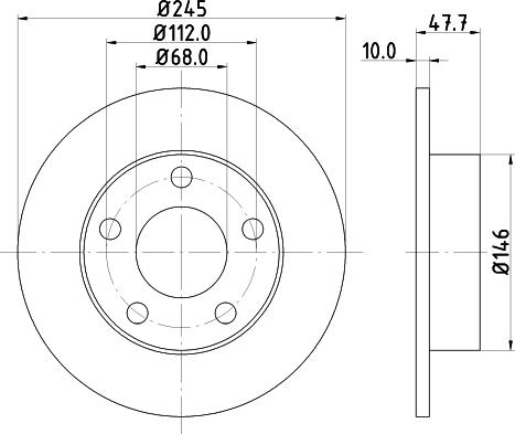 HELLA PAGID 8DD 355 105-681 - Спирачен диск vvparts.bg