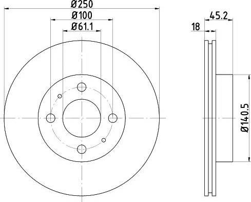 HELLA PAGID 8DD355105161 - Спирачен диск vvparts.bg