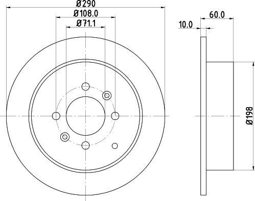 HELLA PAGID 8DD 355 105-231 - Спирачен диск vvparts.bg