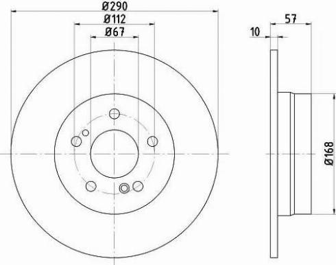 HELLA PAGID 8DD 355 105-731 - Спирачен диск vvparts.bg