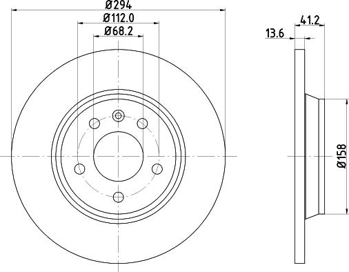 HELLA PAGID 8DD 355 106-662 - Спирачен диск vvparts.bg