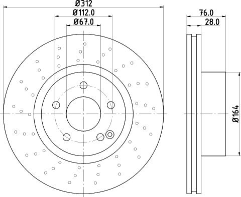 HELLA PAGID 8DD 355 106-871 - Спирачен диск vvparts.bg