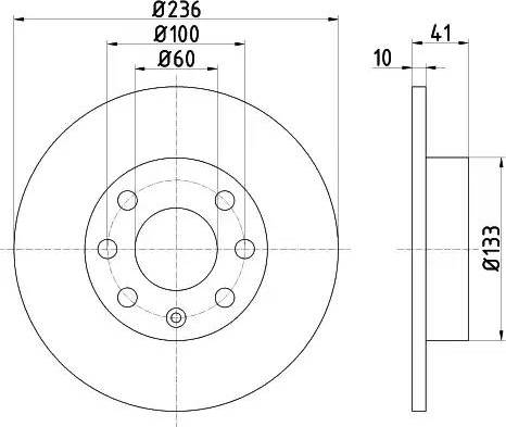 HELLA PAGID 8DD 355 100-411 - Спирачен диск vvparts.bg