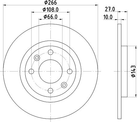 HELLA PAGID 8DD 355 100-851 - Спирачен диск vvparts.bg