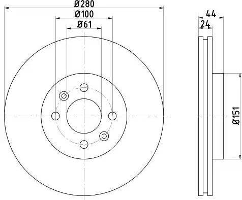 HELLA PAGID 8DD 355 108-651 - Спирачен диск vvparts.bg