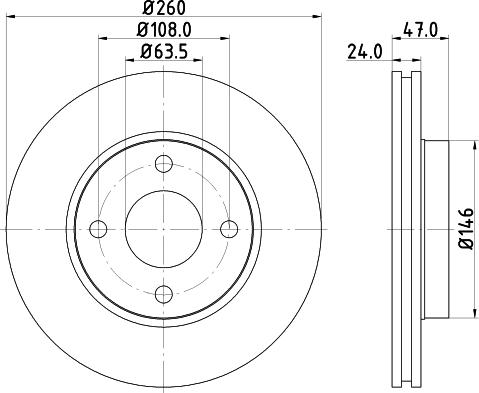 HELLA PAGID 8DD 355 103-371 - Спирачен диск vvparts.bg