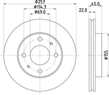 HELLA PAGID 8DD 355 103-291 - Спирачен диск vvparts.bg