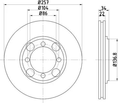 HELLA PAGID 8DD 355 103-281 - Спирачен диск vvparts.bg