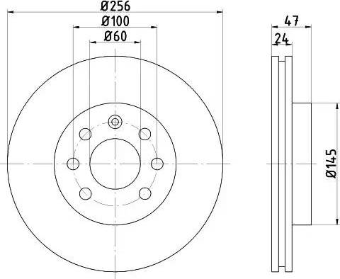 HELLA PAGID 8DD 355 107-151 - Спирачен диск vvparts.bg