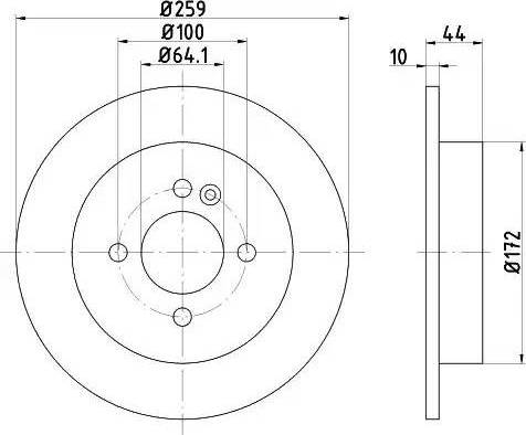 HELLA PAGID 8DD 355 107-811 - Спирачен диск vvparts.bg