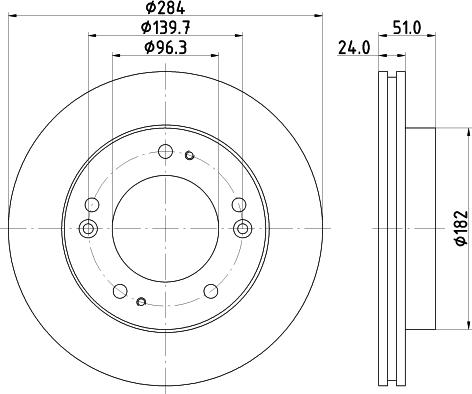 HELLA PAGID 8DD 355 107-381 - Спирачен диск vvparts.bg