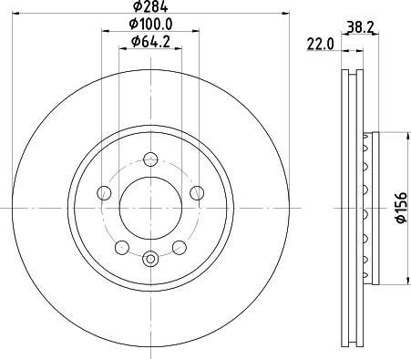 HELLA PAGID 8DD 355 107-251 - Спирачен диск vvparts.bg