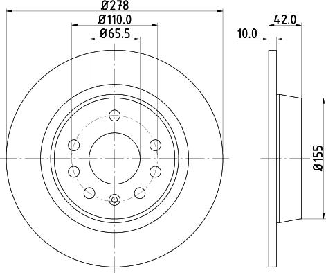 HELLA PAGID 8DD 355 119-111 - Спирачен диск vvparts.bg