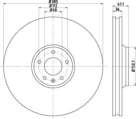 HELLA PAGID 8DD 355 119-321 - Спирачен диск vvparts.bg