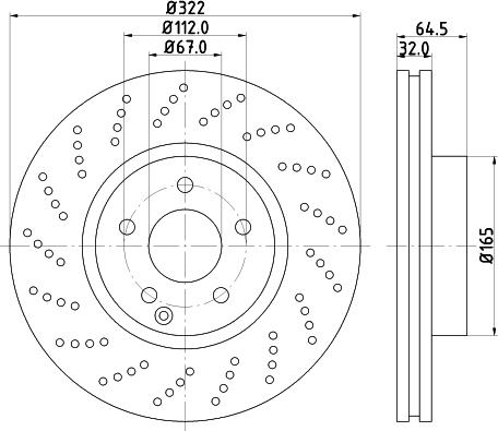 HELLA PAGID 8DD 355 128-791 - Спирачен диск vvparts.bg