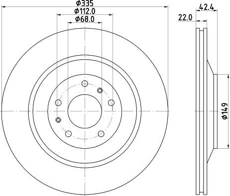 HELLA PAGID 8DD 355 129-801 - Спирачен диск vvparts.bg