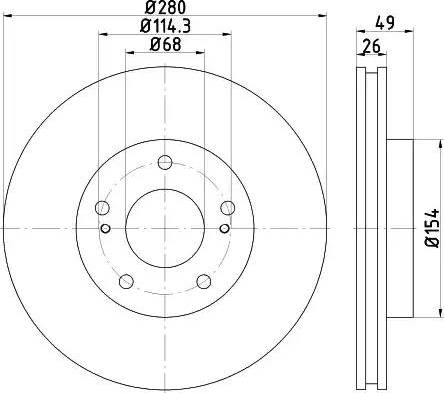 HELLA PAGID 8DD 355 115-641 - Спирачен диск vvparts.bg