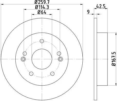 HELLA PAGID 8DD 355 115-021 - Спирачен диск vvparts.bg