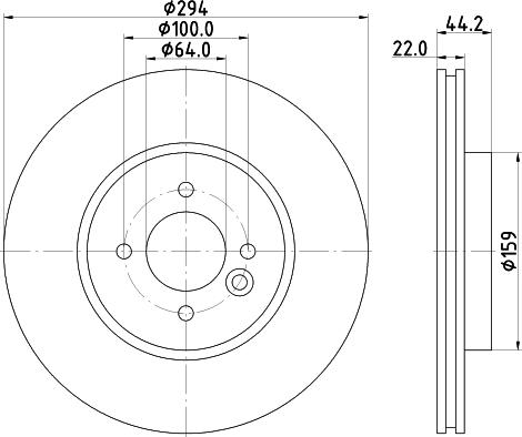 HELLA PAGID 8DD 355 115-881 - Спирачен диск vvparts.bg