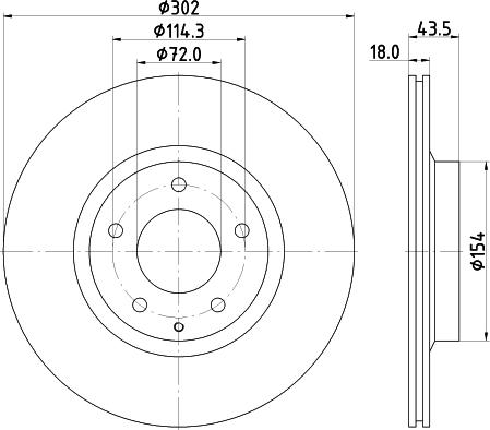 HELLA PAGID 8DD 355 115-211 - Спирачен диск vvparts.bg