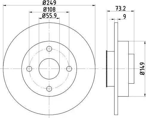 HELLA PAGID 8DD 355 116-081 - Спирачен диск vvparts.bg