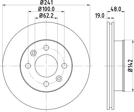 HELLA PAGID 8DD 355 111-431 - Спирачен диск vvparts.bg