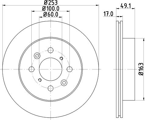 HELLA PAGID 8DD 355 111-591 - Спирачен диск vvparts.bg