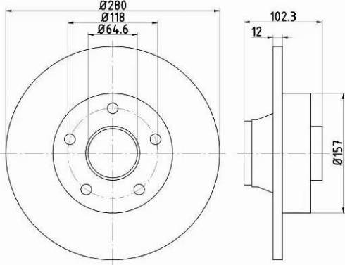 HELLA PAGID 8DD 355 111-011 - Спирачен диск vvparts.bg