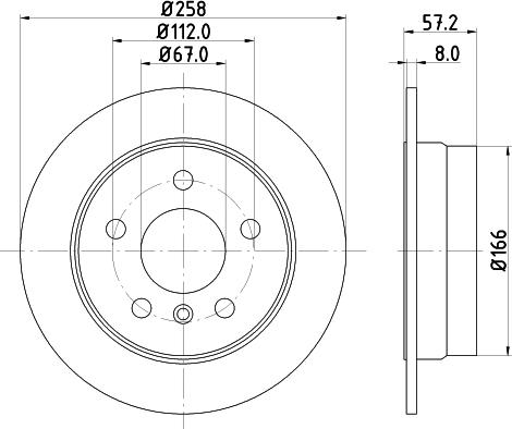 HELLA PAGID 8DD 355 111-101 - Спирачен диск vvparts.bg