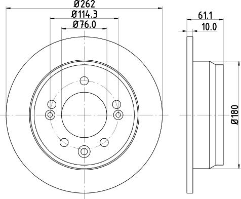 HELLA PAGID 8DD 355 118-861 - Спирачен диск vvparts.bg