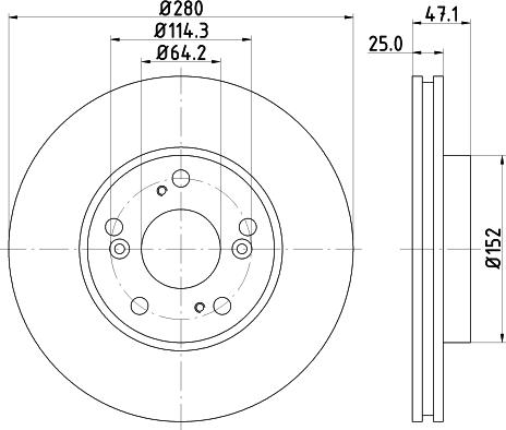 HELLA PAGID 8DD 355 118-761 - Спирачен диск vvparts.bg