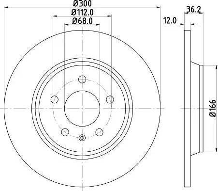 HELLA PAGID 8DD 355 113-921 - Спирачен диск vvparts.bg