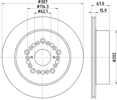 HELLA PAGID 8DD 355 113-151 - Спирачен диск vvparts.bg