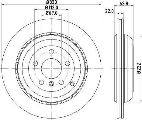 HELLA 8DD 355 121-721 - Спирачен диск vvparts.bg