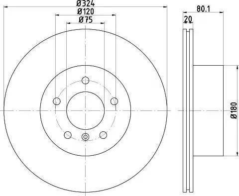 HELLA PAGID 8DD 355 121-761 - Спирачен диск vvparts.bg