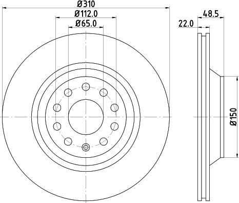 HELLA PAGID 8DD 355 128-451 - Спирачен диск vvparts.bg