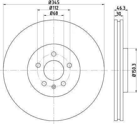 HELLA PAGID 8DD 355 121-351 - Спирачен диск vvparts.bg