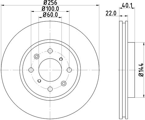 HELLA PAGID 8DD 355 117-371 - Спирачен диск vvparts.bg